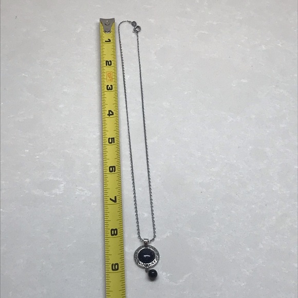 Necklace - black stone 9" inches - Picture 3 of 3